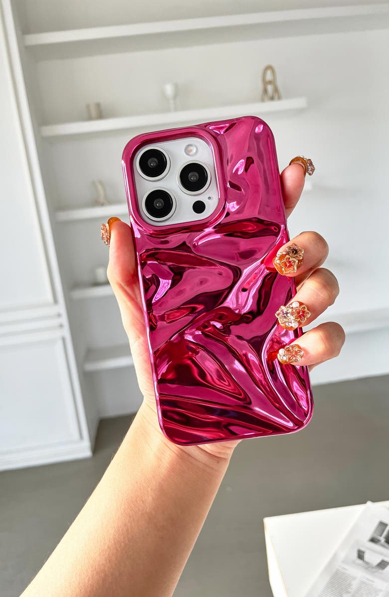 Auramma Fuchsia Crinkle iPhone 16 Pro Case, Alternate, color, Fuchsia