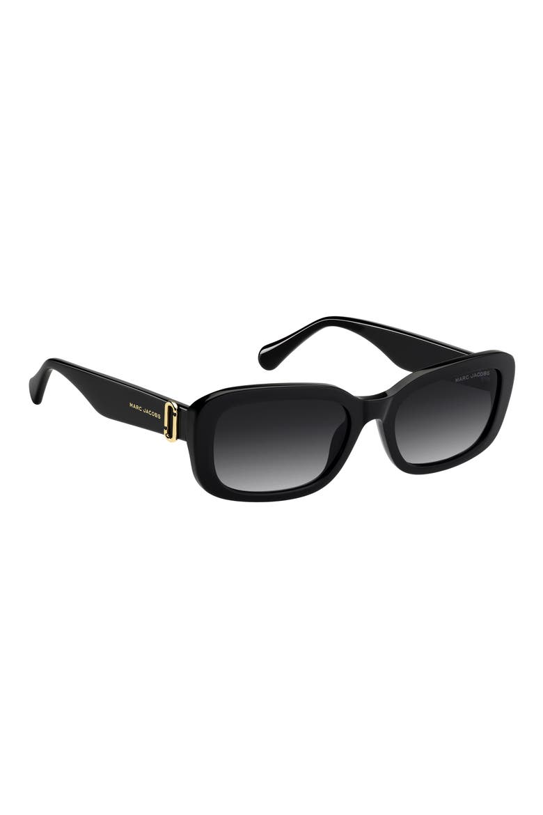 55mm Rectangular Sunglasses, Alternate, color, BLACK/ DARK GREY SF