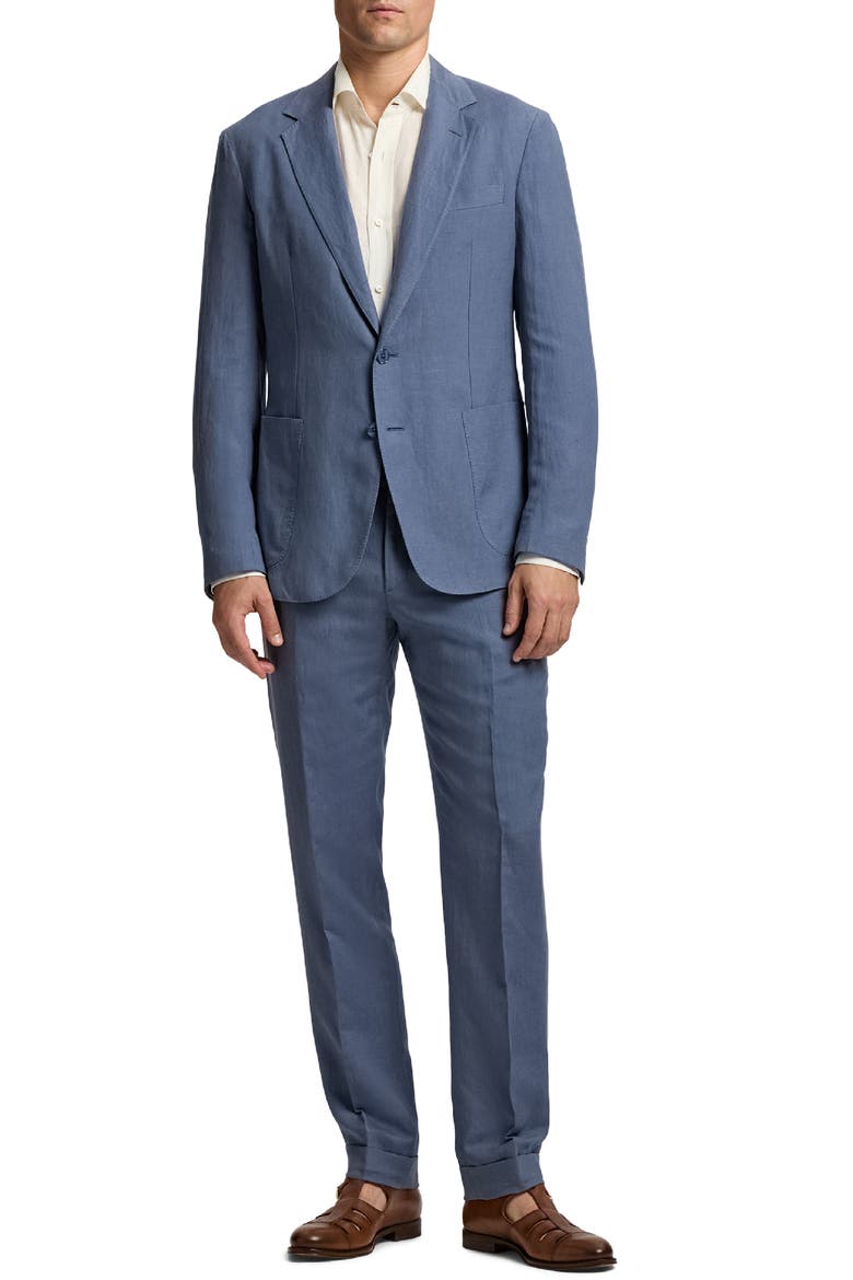 Single Breasted Silk & Linen Sport Coat, Alternate, color, VINTAGE INDIGO