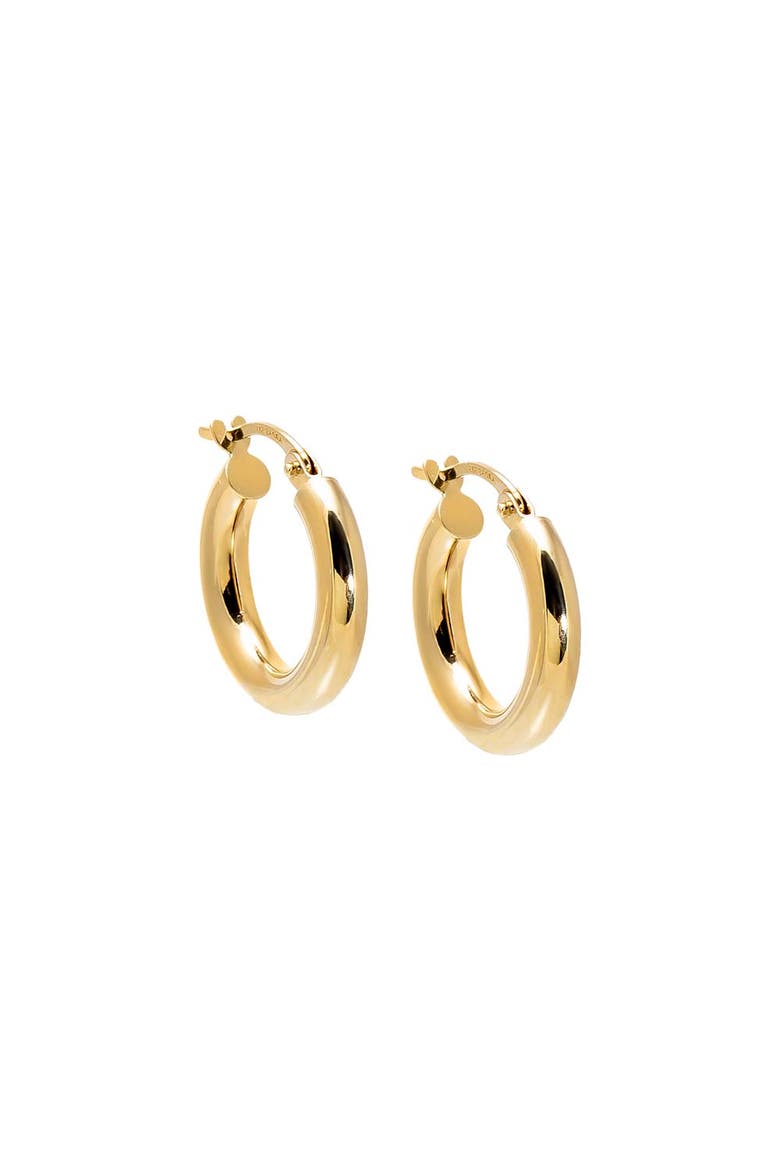 Solid Rounded Tube Hoop Earring 14K, Main, color, 14K Gold - 15 MM