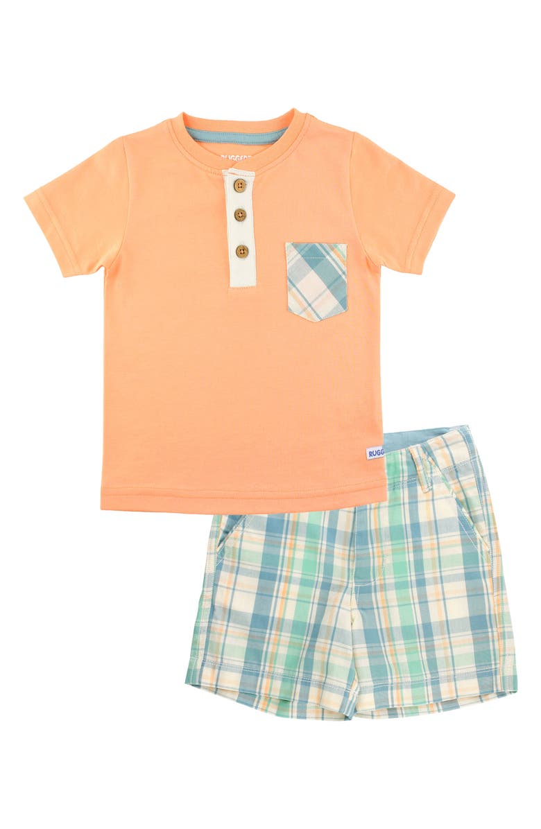 RuggedButts Pocket Henley & Plaid Shorts Set, Main, color, 