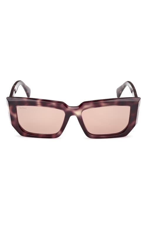 Max Mara 54mm Rectangular Sunglasses In Brown