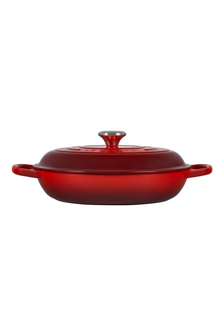 Signature 3.5-Quart Enameled Cast Iron Braiser, Alternate, color, CERISE