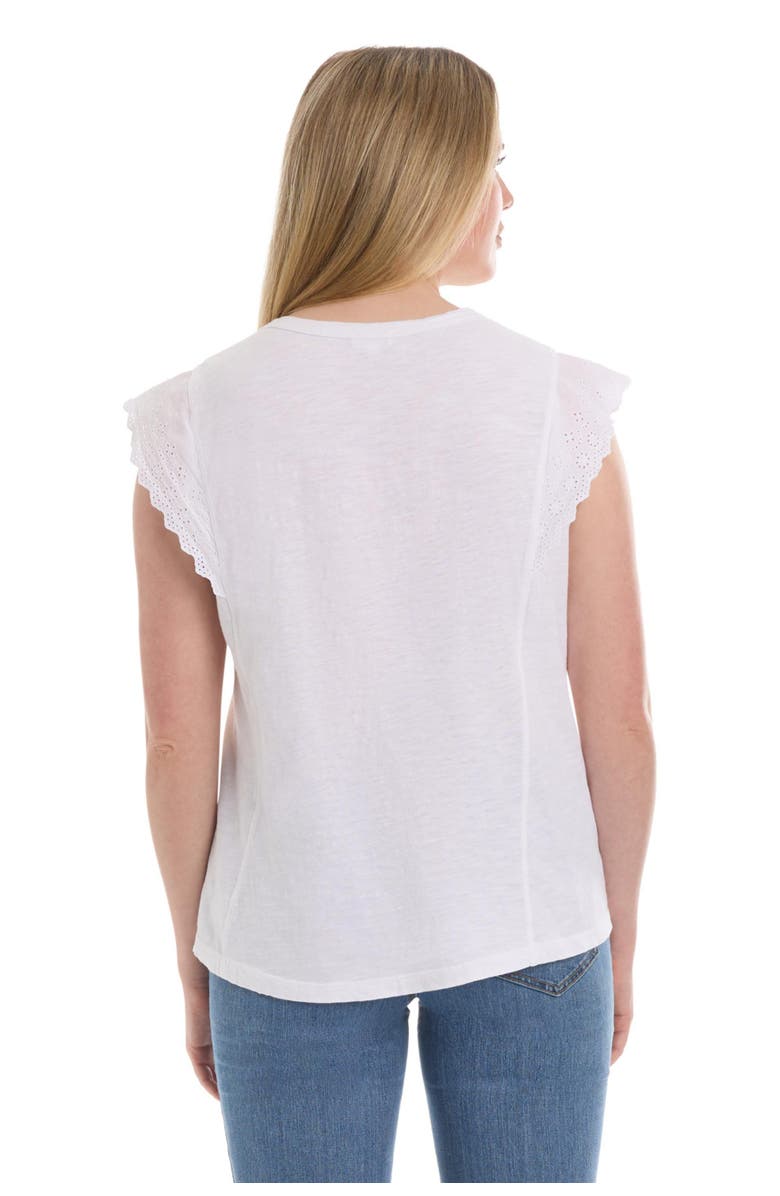 Wilt Eyelet Cap Sleeve Tee, Alternate, color, White