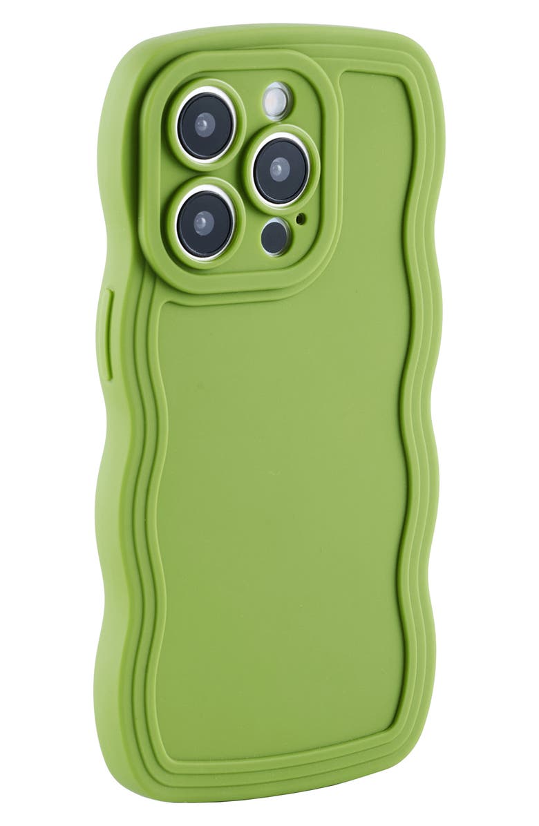 Auramma Solid Wavy Bumper iPhone 14 Pro Max Case, Alternate, color, Matcha Green