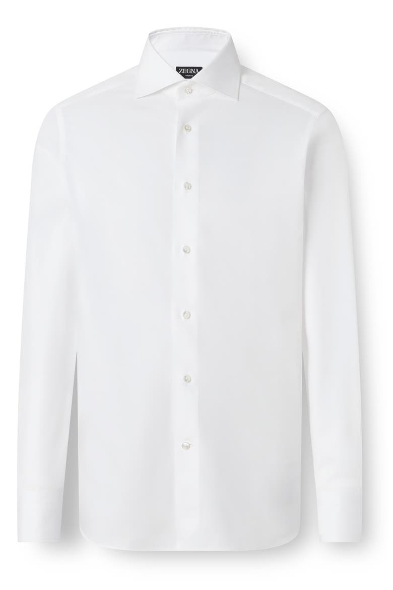 Trofeo Oasi Cotton Dress Shirt, Alternate, color, WHITE