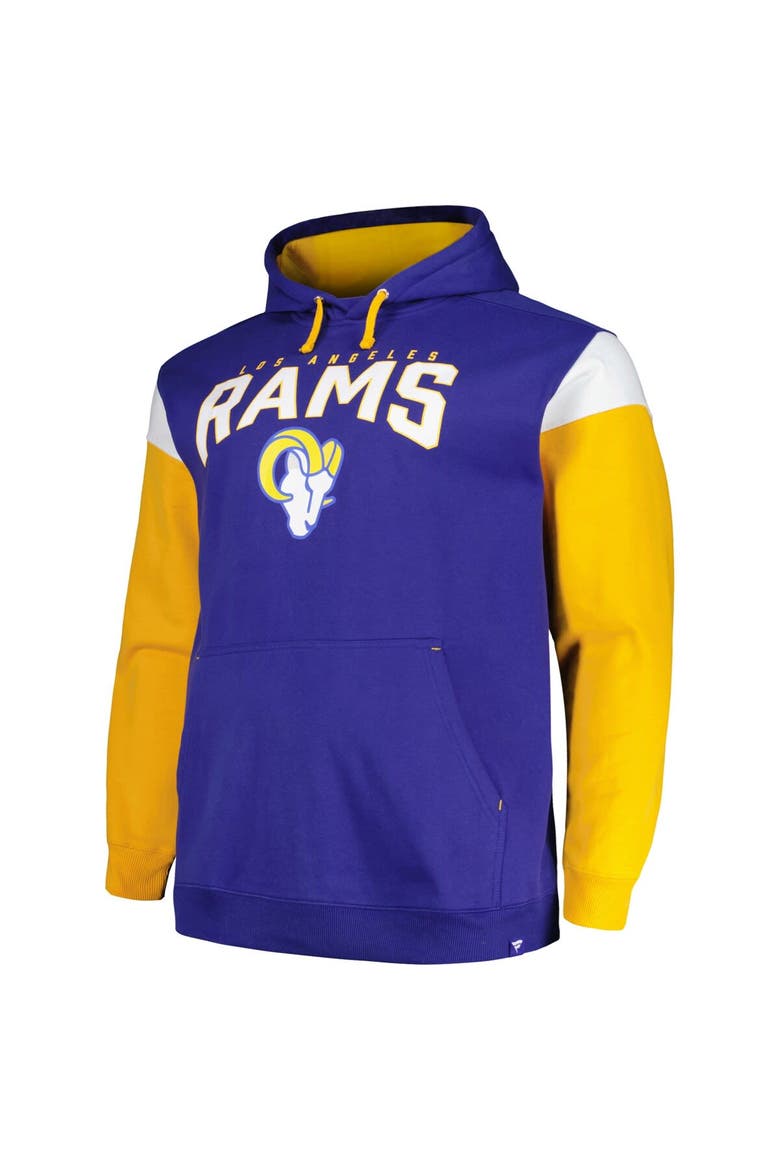 Men's Profile Royal Los Angeles Rams Big & Tall Trench Battle Pullover Hoodie, Alternate, color, Royal
