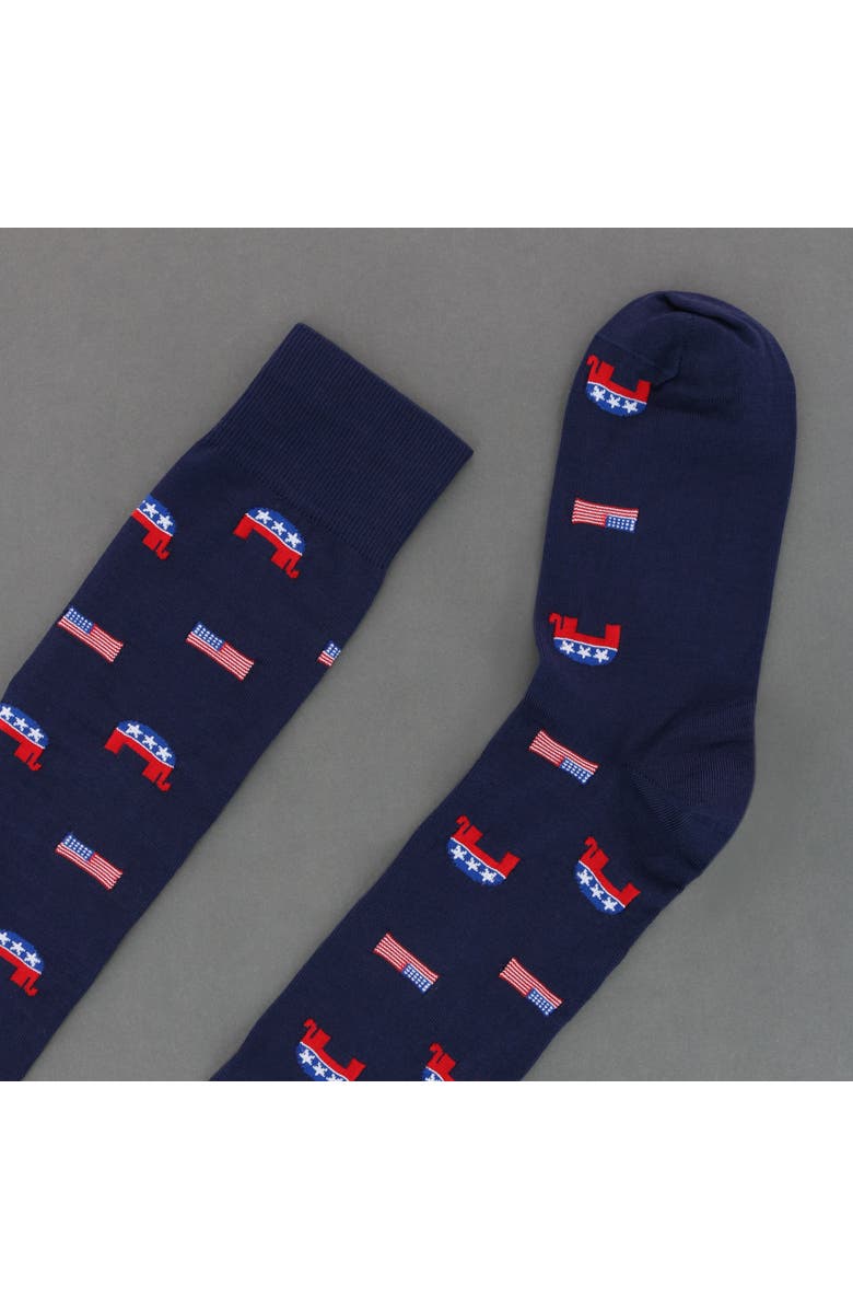 Trafalgar Show Your Support Political Party Over The Calf Socks, Alternate, color, Navy Republican Party
