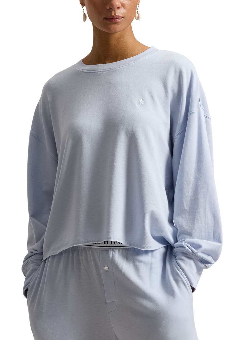 Sweatshirt & Wide Leg Pajamas, Alternate, color, XENON BLUE