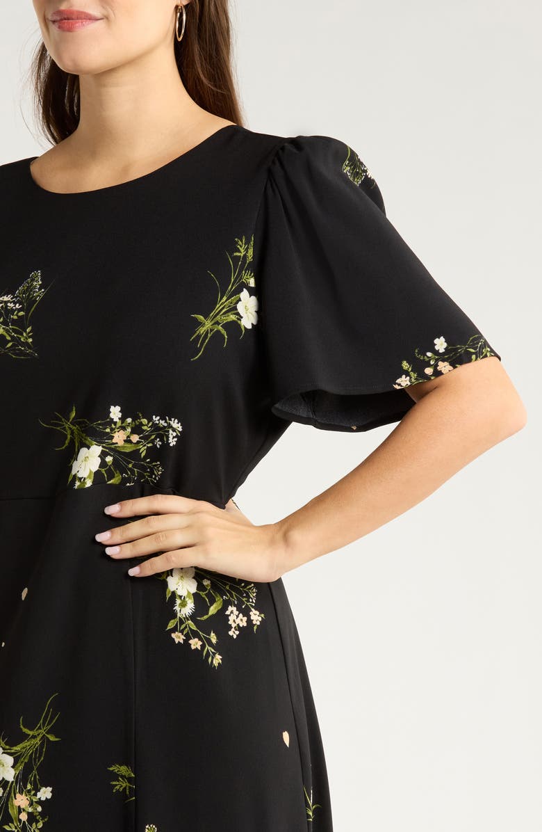 SUGARLIPS Jenna Floral Print Maxi Dress, Alternate, color, Black-Green