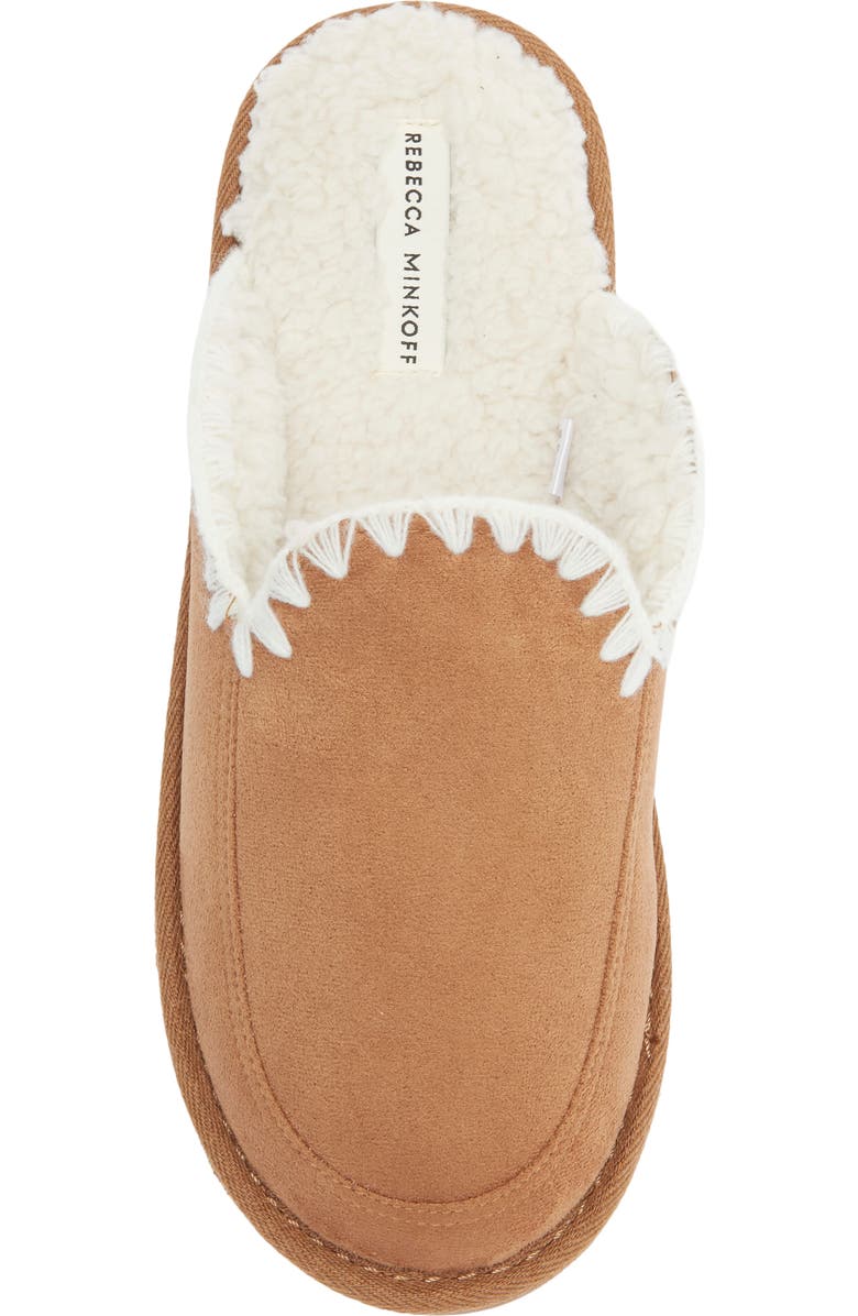 Rebecca Minkoff Blake Faux Shearling Lined Scuff Slipper, Alternate, color, Tan