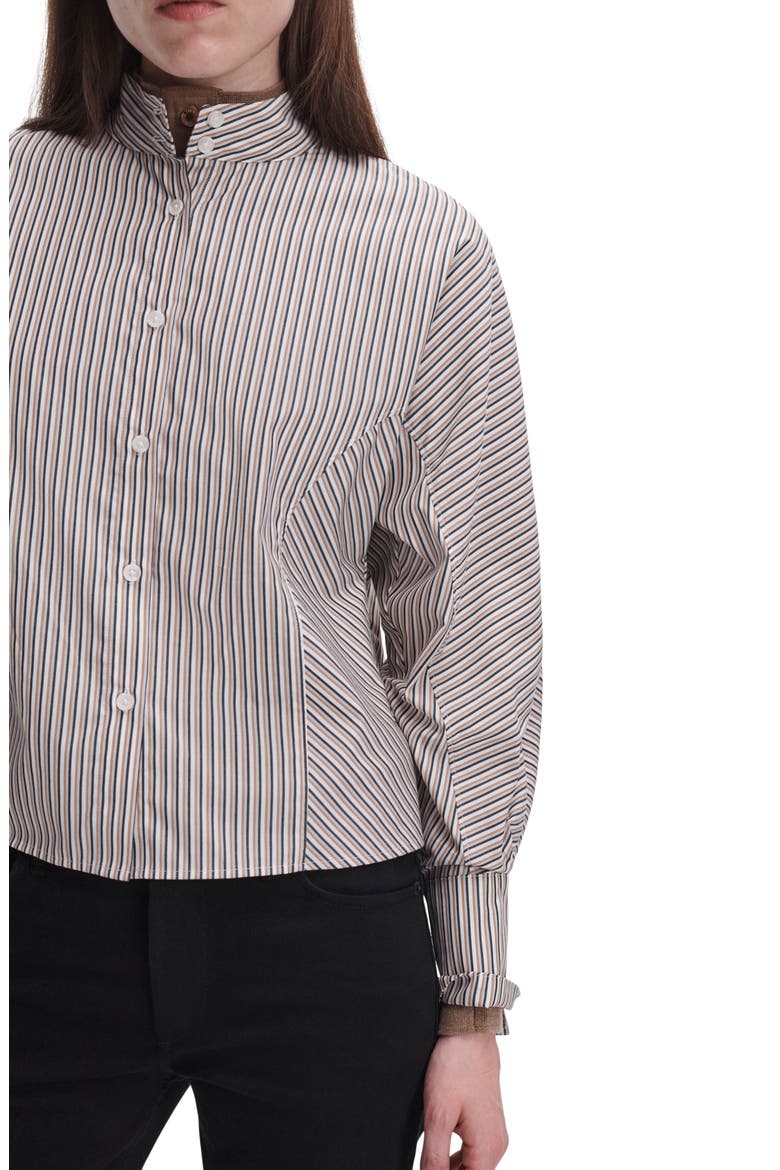 Dustin Striped Cotton Poplin Shirt, Alternate, color, LI BROWN STRIPE