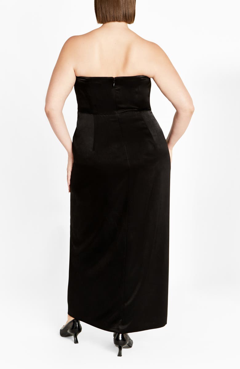 City Chic Kamari Strapless Maxi Dress, Alternate, color, Black
