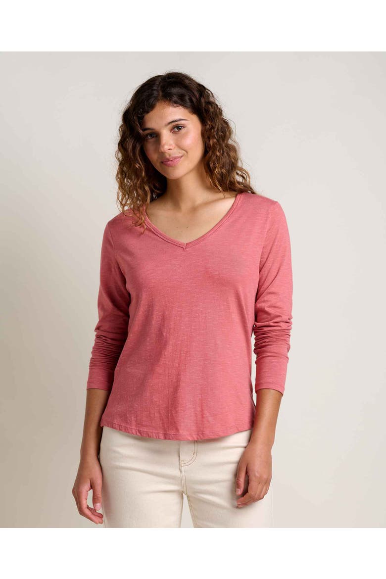 Marley Long Sleeve V-Neck Tee, Main, color, Dusty Cedar