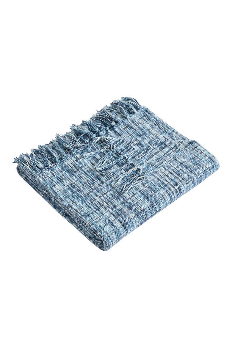 Margate Cotton Throw Blanket, Main, color, BLUE