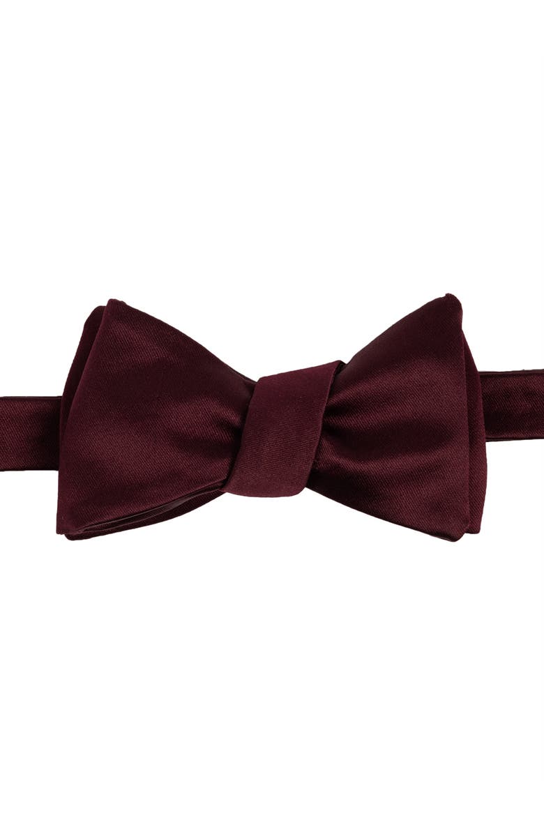 Brooklyn Brigade Men's Solid Satin Bow Tie, Alternate, color, Cabernet