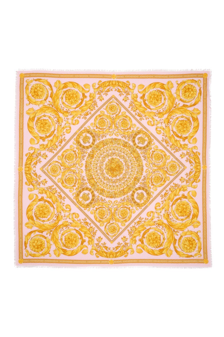 Barocco Square Scarf, Main, color, CANDY GOLD