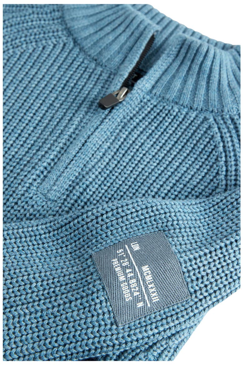 Kids' Quarter Zip Sweater, Alternate, color, BLUE