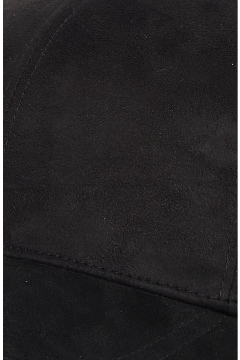 Faux Suede Adjustable Baseball Cap, Alternate, color, BLACK