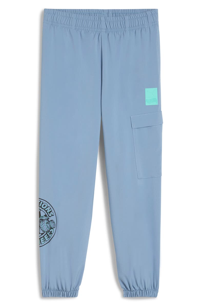 PUMA x Hot Wheels Kids' Relaxed Cargo Pants, Main, color, Cool Blue