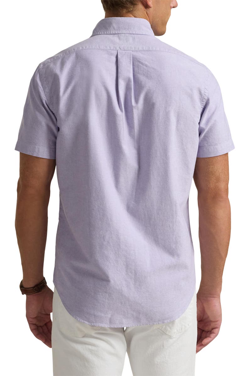 Polo Ralph Lauren Classic Fit Solid Purple Short Sleeve Button-Down Oxford Shirt, Alternate, color, 