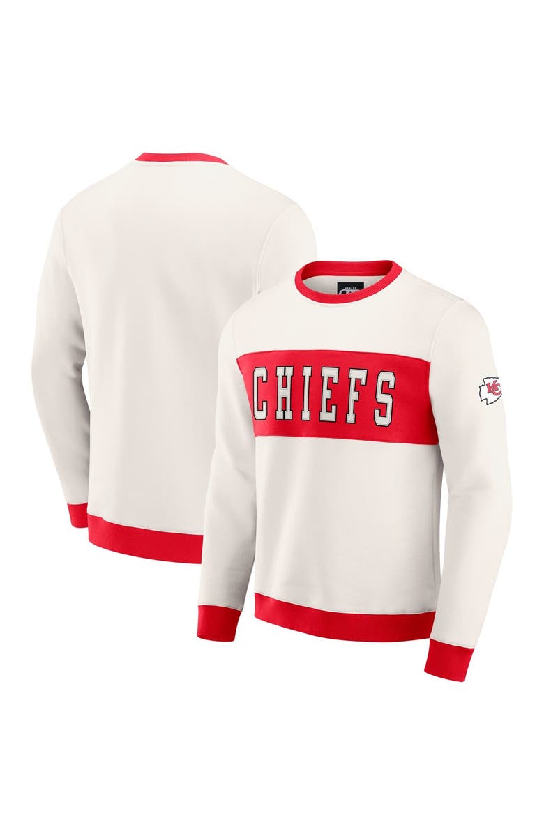 Darius Rucker Collection by Fanatics Men's Darius Rucker Collection by Fanatics  Cream Kansas City Chiefs Colorblock Pullover Sweatshirt, Main, color, Cream