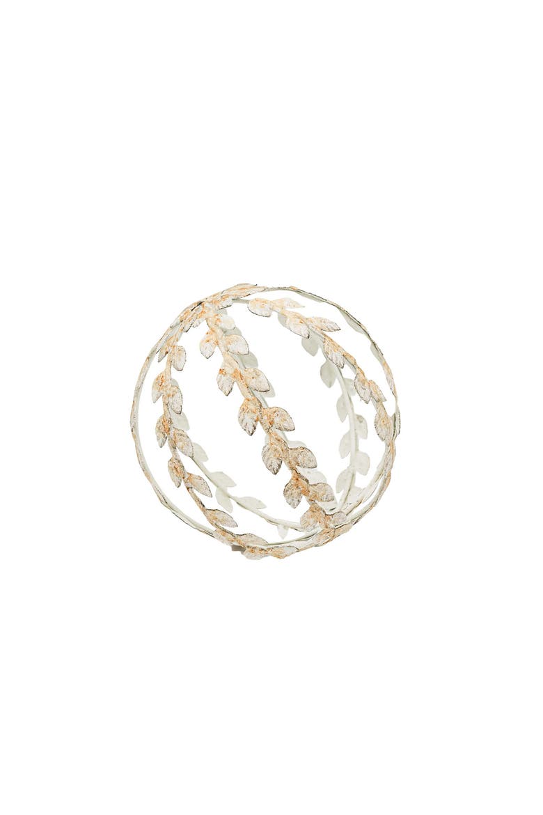 Floral Sphere Decorative Accent, Main, color, White