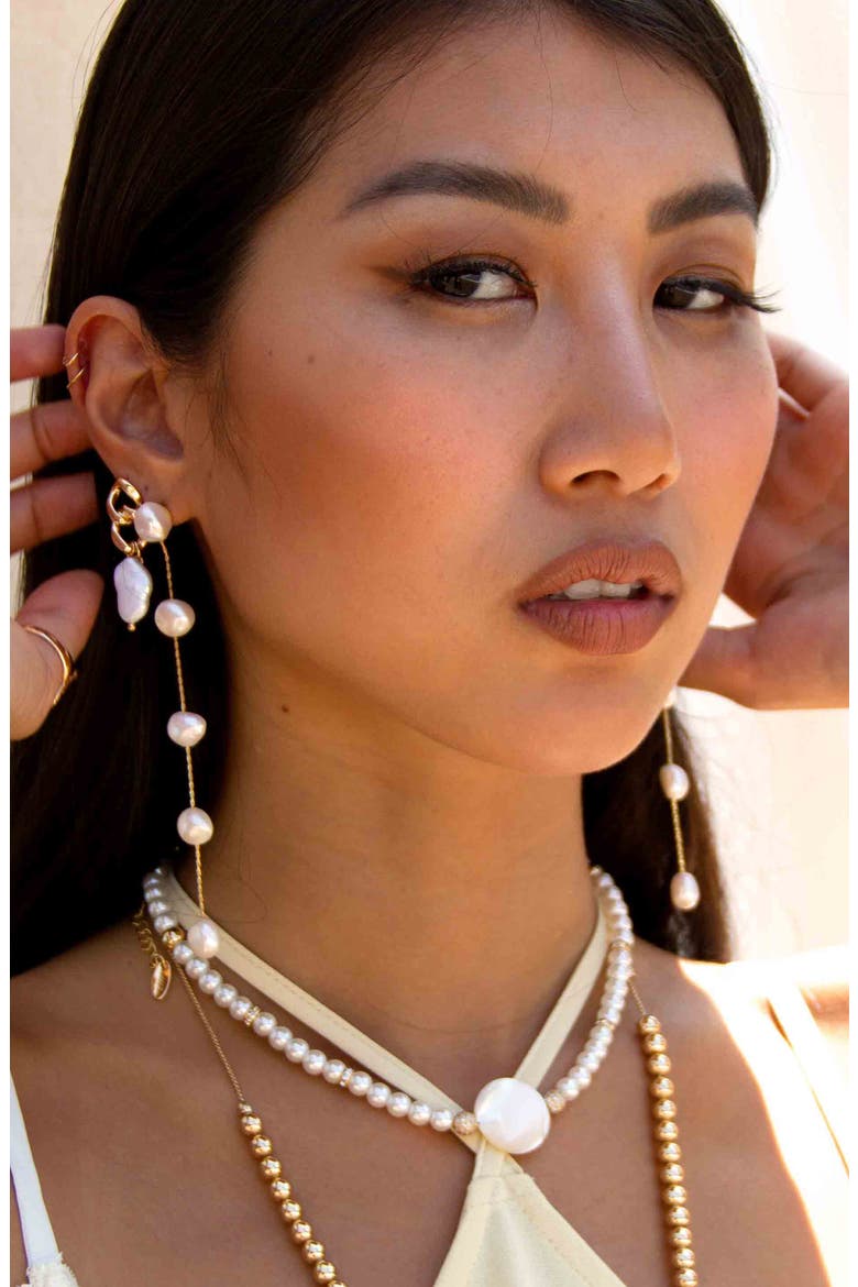 Timeless Imitation Pearl Necklace, Alternate, color, WHITE