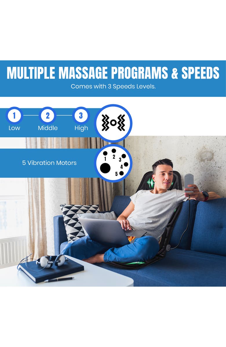 PURSONIC Chair Cushion With Heat and Vibration, Alternate, color, Black