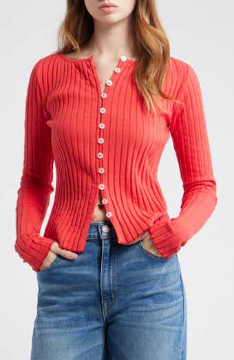 Free People Tilly Rib Long Sleeve Button-Up Top