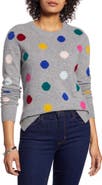 Halogen® Multicolor Dot Pattern Cashmere Sweater