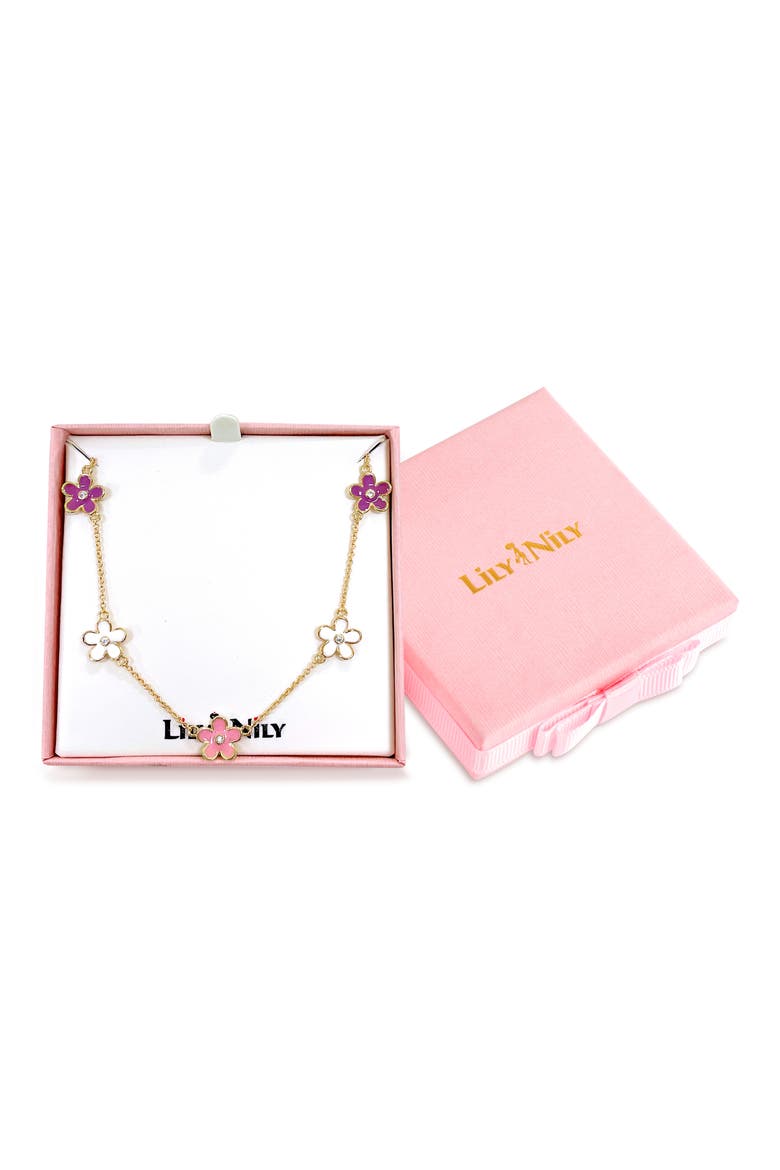 Kids' Floral Station Necklace, Alternate, color, MULTI