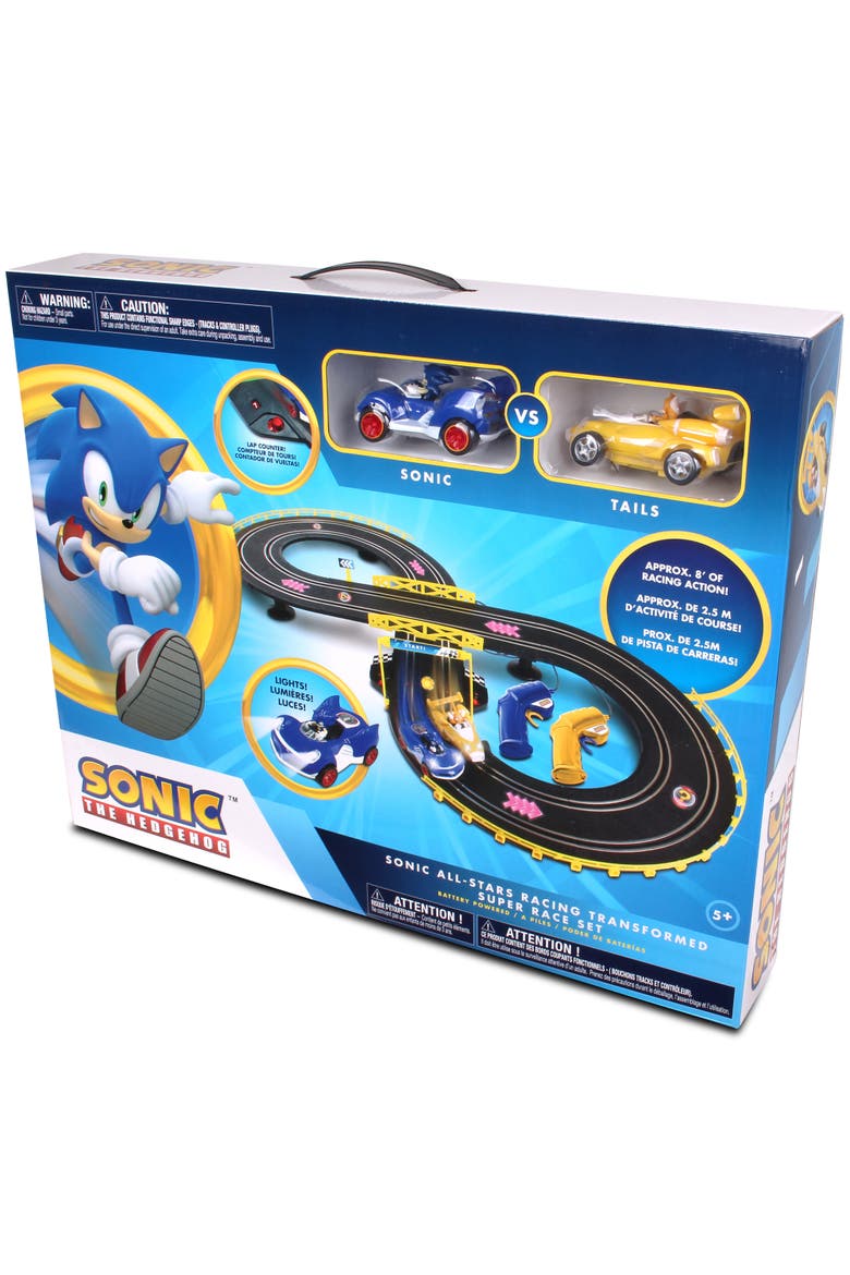 Sonic & Tails Remote Control Slot Car Race Set, Ages 5+, Alternate, color, Multicolored
