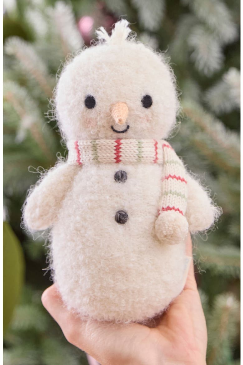 Baby Snowman Stuffed Animal, Alternate, color, WHITE