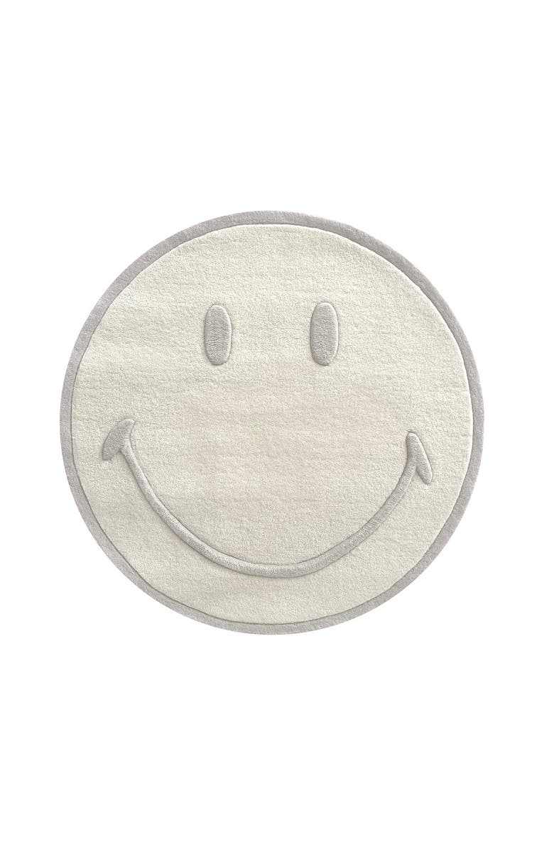 Maison Deux Smiley Rug, Main, color, White Natural