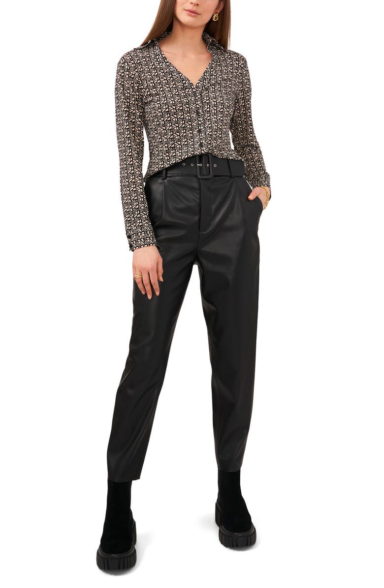 Vince Camuto Geo Print Crepe Blouse, Alternate, color,