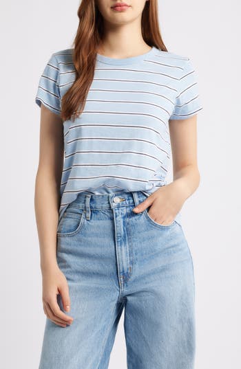 Rag & Bone The Slub Stripe T-shirt In Blue