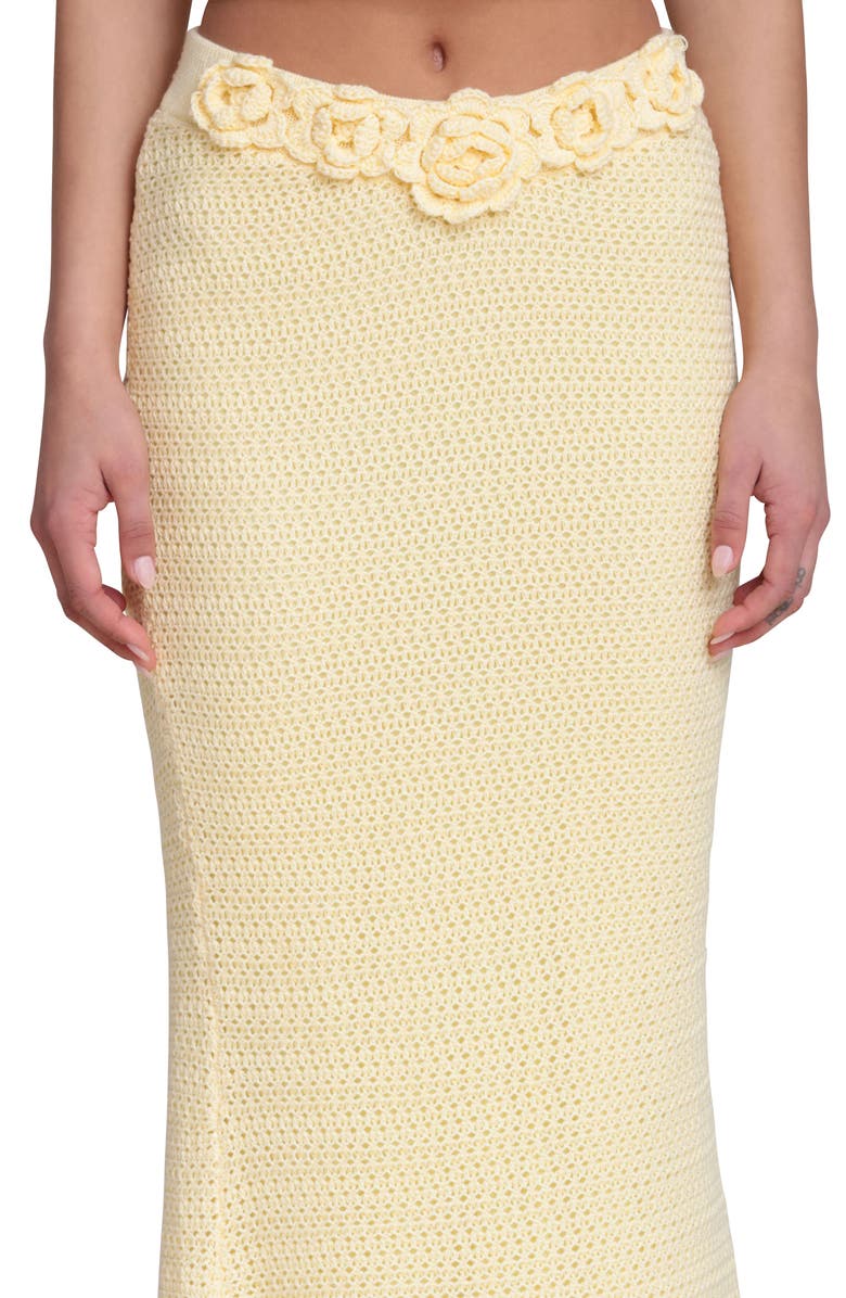 Avec Les Filles Knit Midi Skirt, Alternate, color, Butter