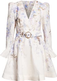 Zimmermann Kindred Spirit Luna Long Sleeve Linen Minidress