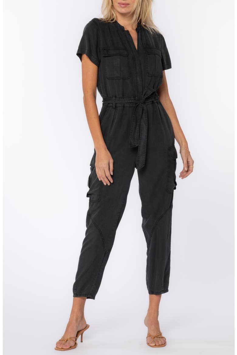 Greyson Short Sleeve Jumpsuit, Main, color, BLACK