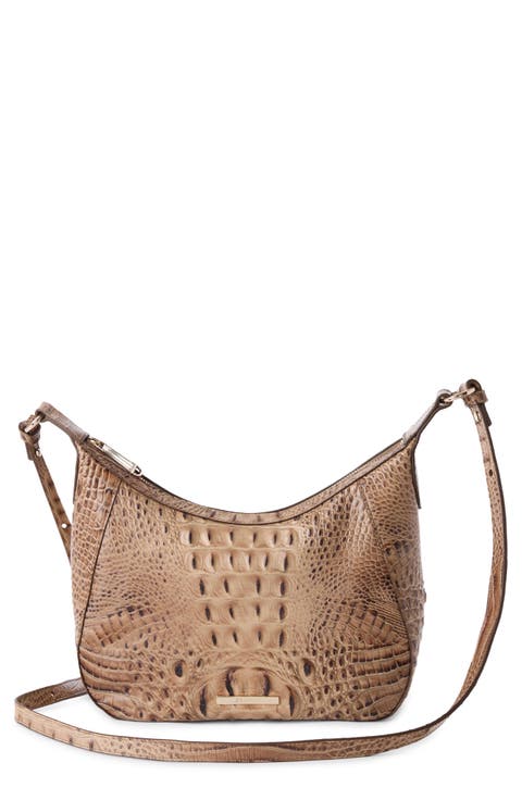 Corinne Croc Embossed Leather Crossbody