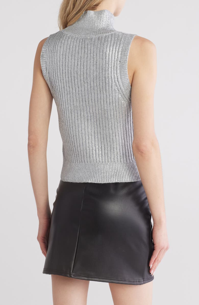 Vigoss Metallic Mock Neck Sweater Vest, Alternate, color, 