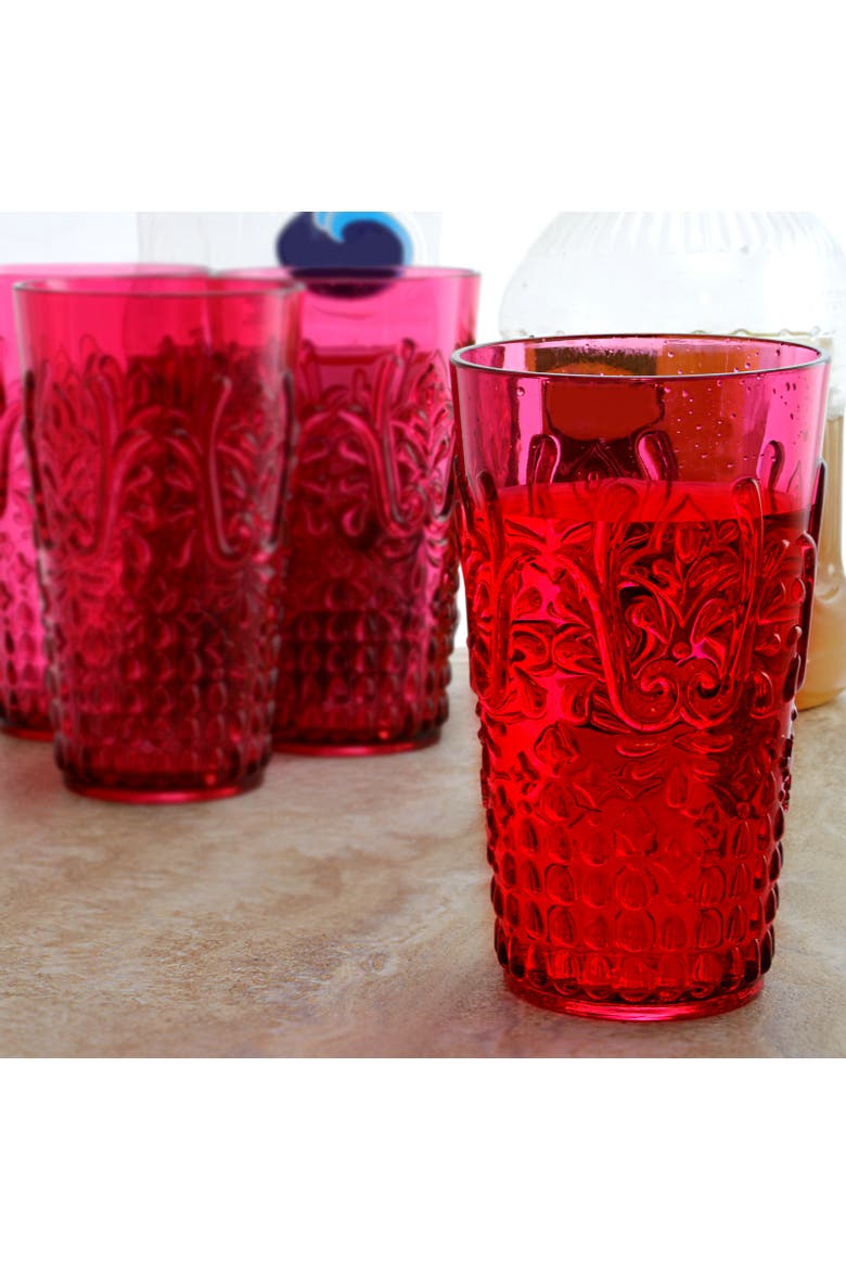 20.5 oz Acrylic Tumbler in Red, Set of 8, Alternate, color, Red