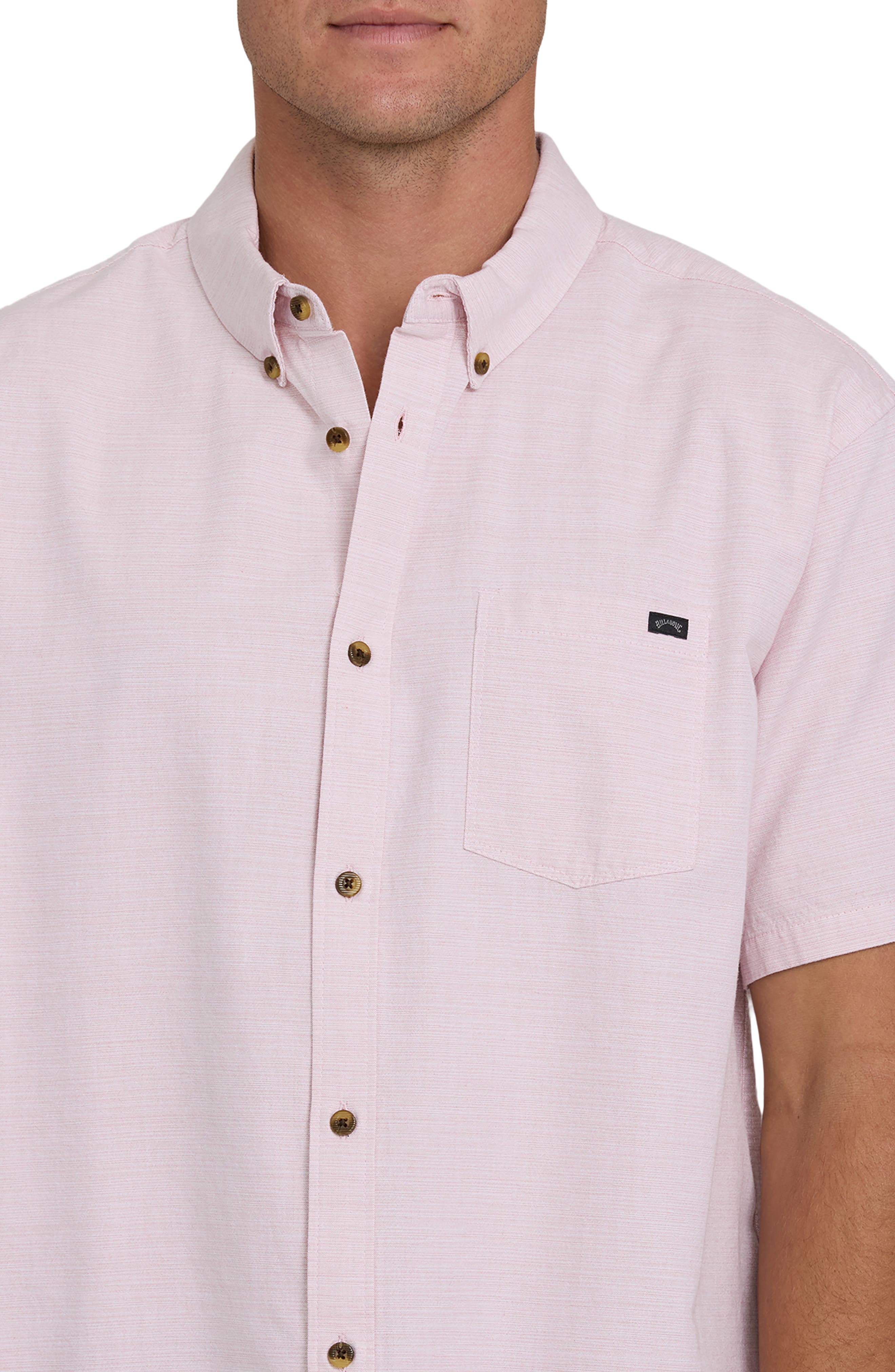 All Day Short Sleeve Slub Cotton Blend Button-Down Shirt - image 4