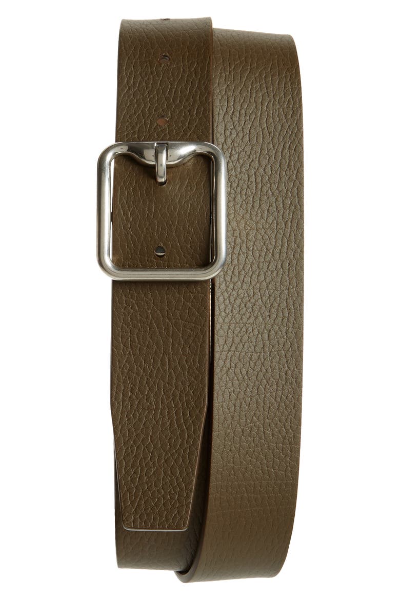 Check Reversible Belt, Alternate, color, SAND/ MILITARY/ SILVER