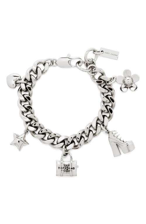Marc Jacobs Mini Icon Charm Bracelet In Light Antique Gold
