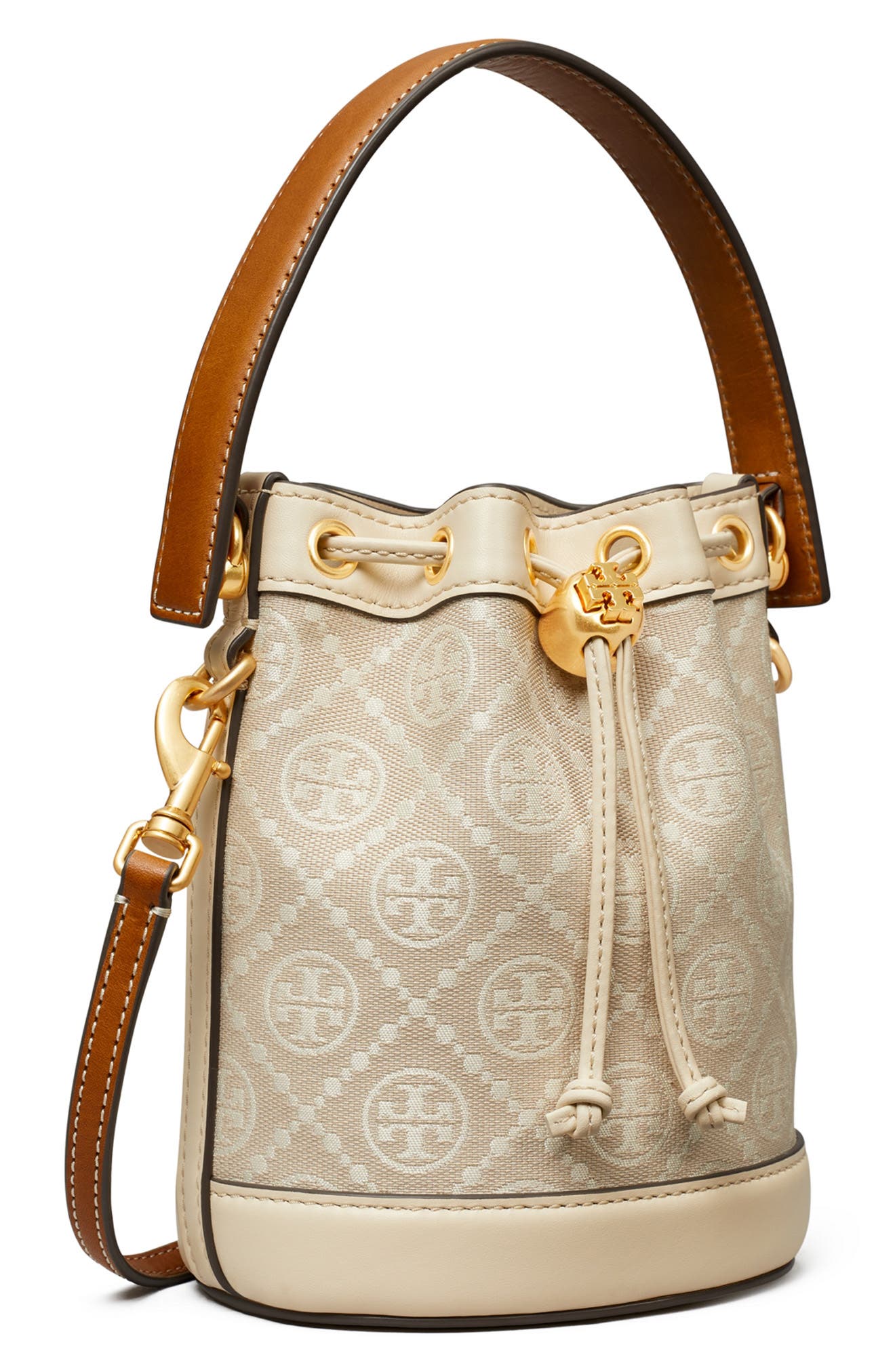 Tory Burch Mini T Monogram Bucket Bag, Alternate, color, 