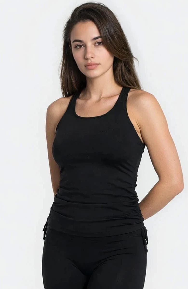 Calypsa Maya Tankini Swim Top With Built-in Bra, Alternate, color, Black