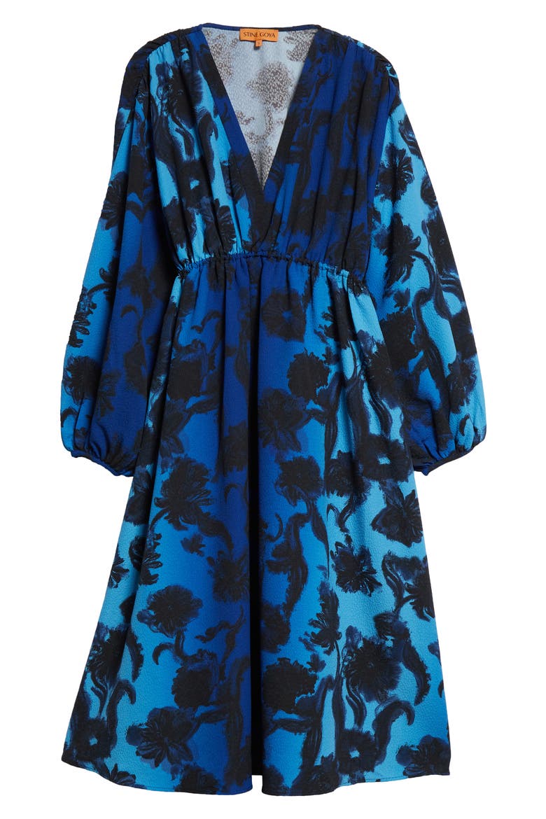 Veroma Long Sleeve A-Line Dress, Alternate, color, OIL PASTEL ANEMONE