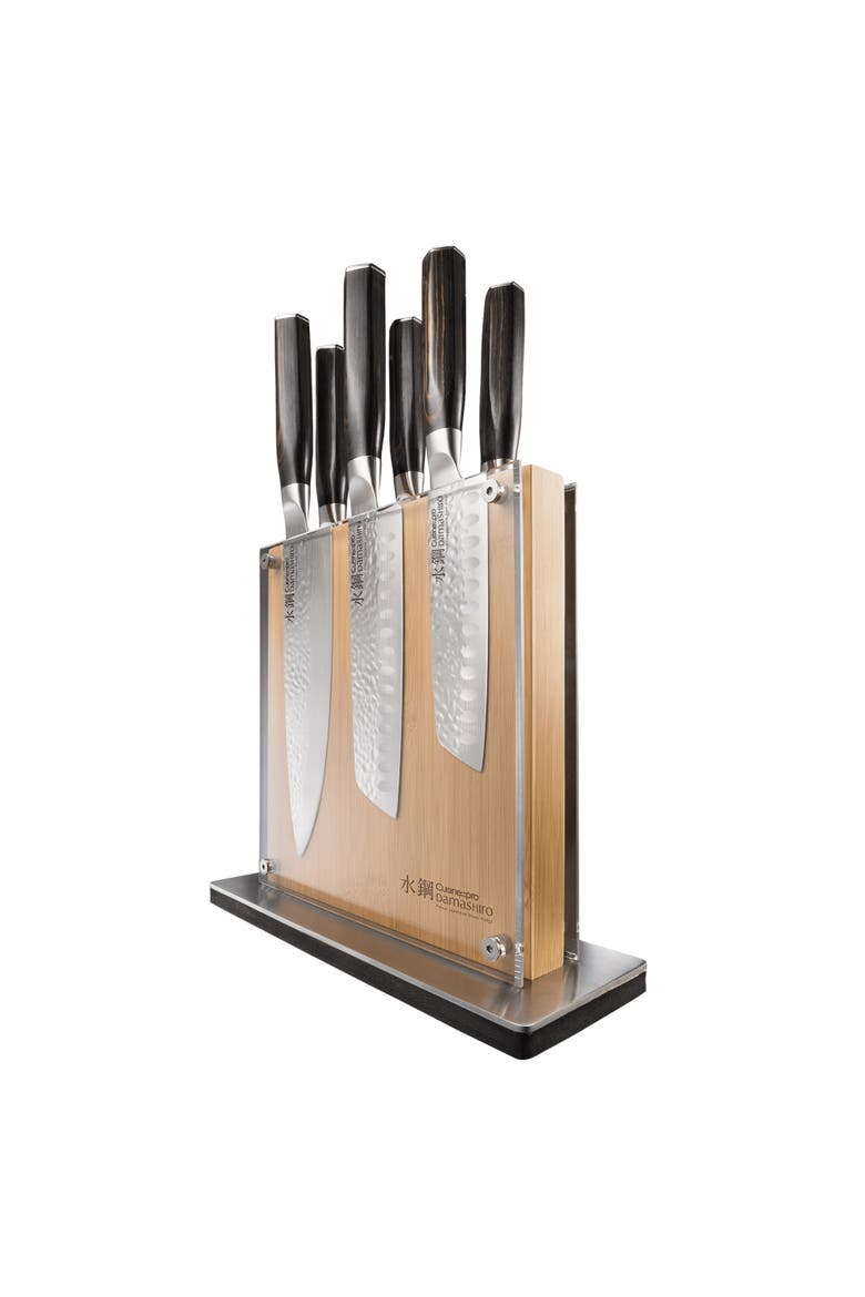 Damashiro EMPEROR® Shi 7-Piece Knife Block, Main, color, Silver
